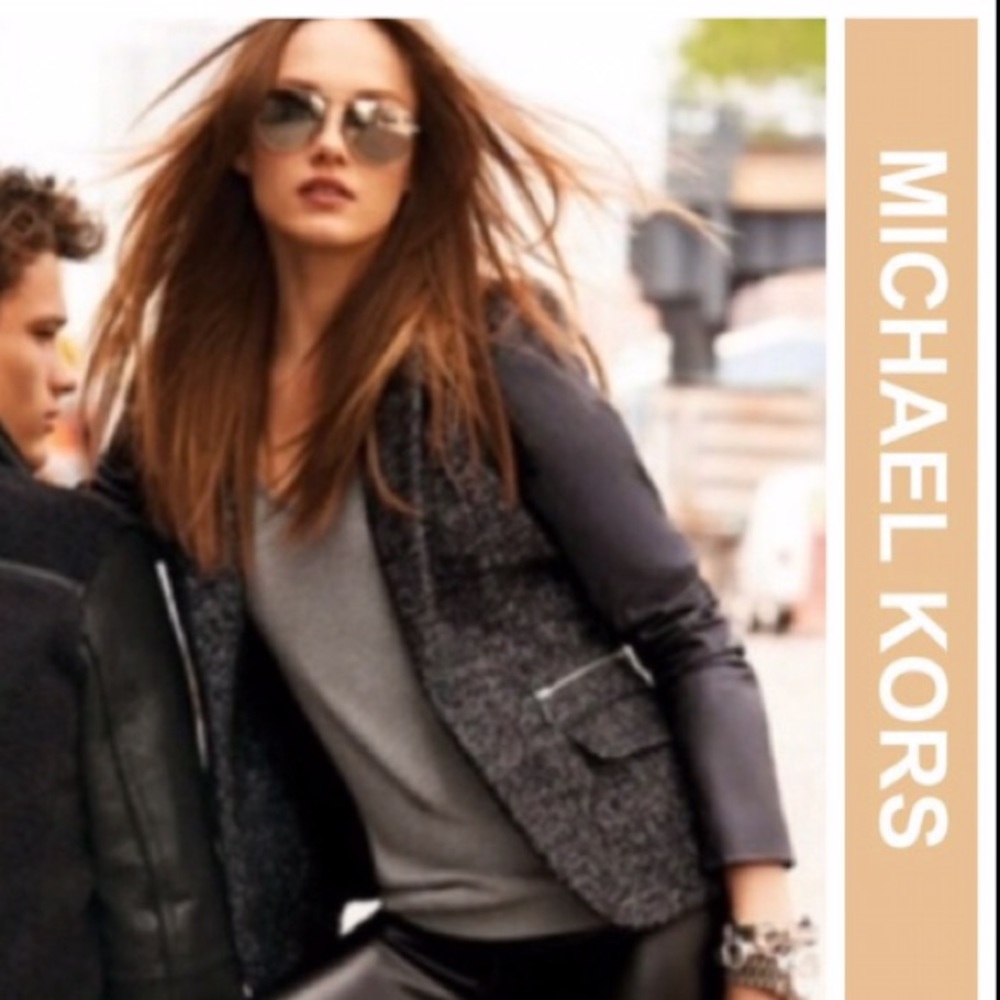 Tweed & Faux leather blazer